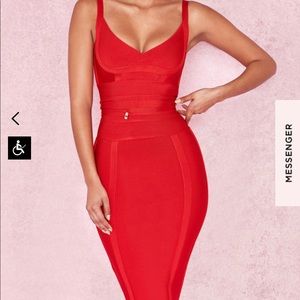 COPY - HOUSE OF CB Belice Res Tie Waist Bandage Dress